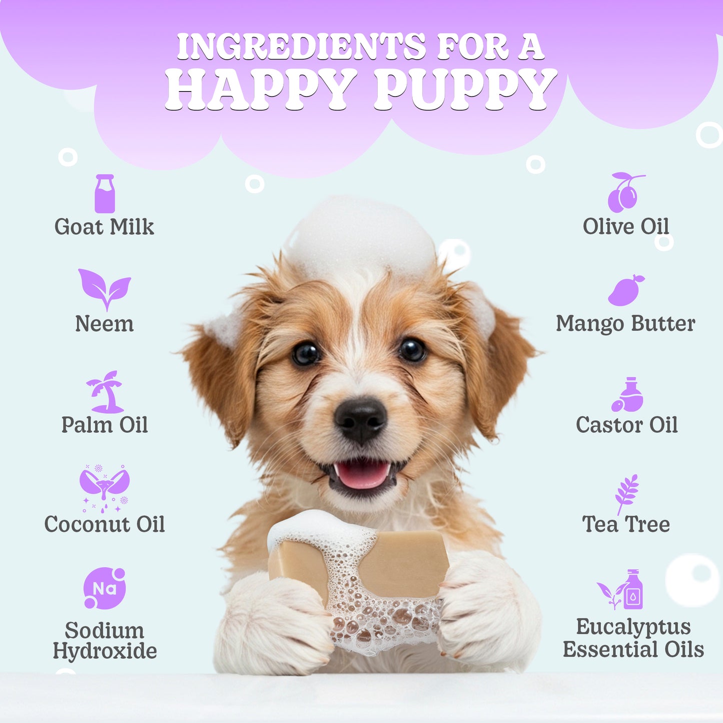 Lavender Dog Soap Bars (2 Pack) – Calming, All-Natural Pet Soap – 100g/3.5oz