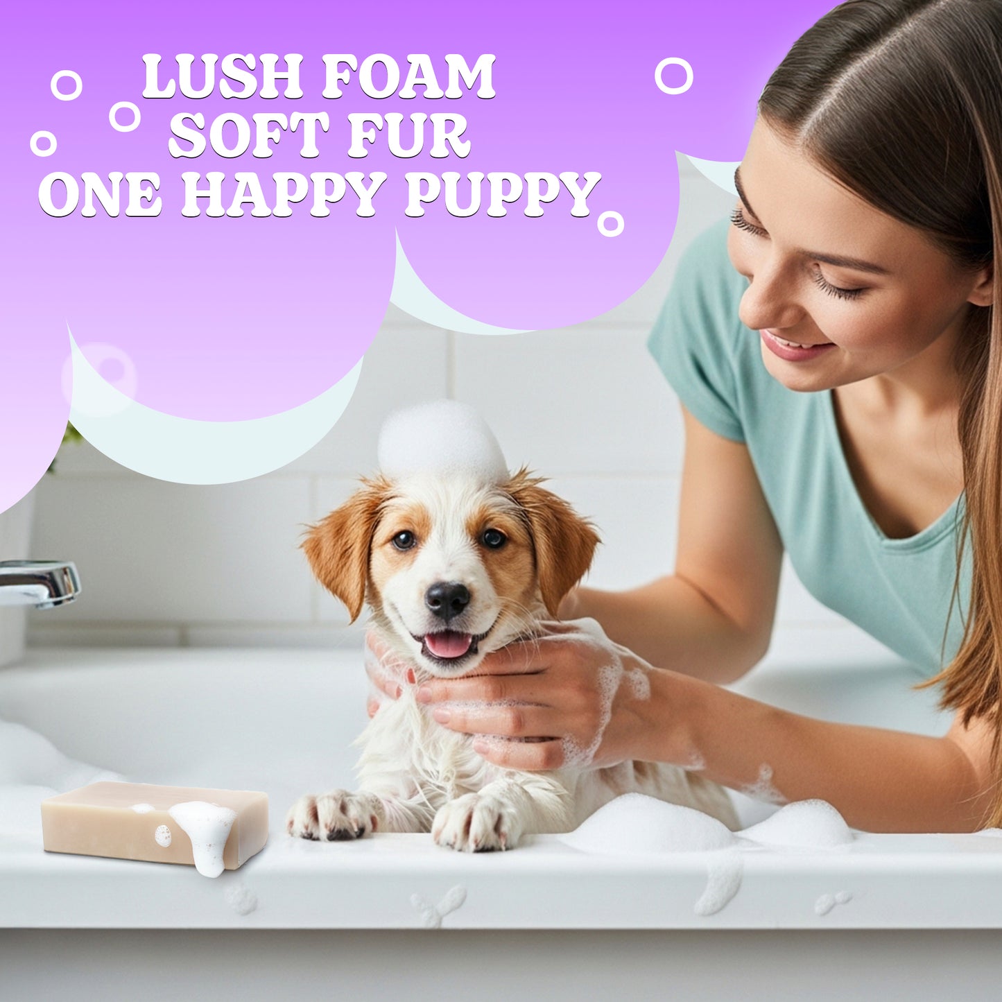 Lavender Dog Soap Bars (2 Pack) – Calming, All-Natural Pet Soap – 100g/3.5oz