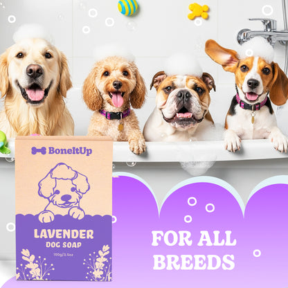 Lavender Dog Soap Bars (2 Pack) – Calming, All-Natural Pet Soap – 100g/3.5oz